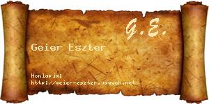 Geier Eszter névjegykártya